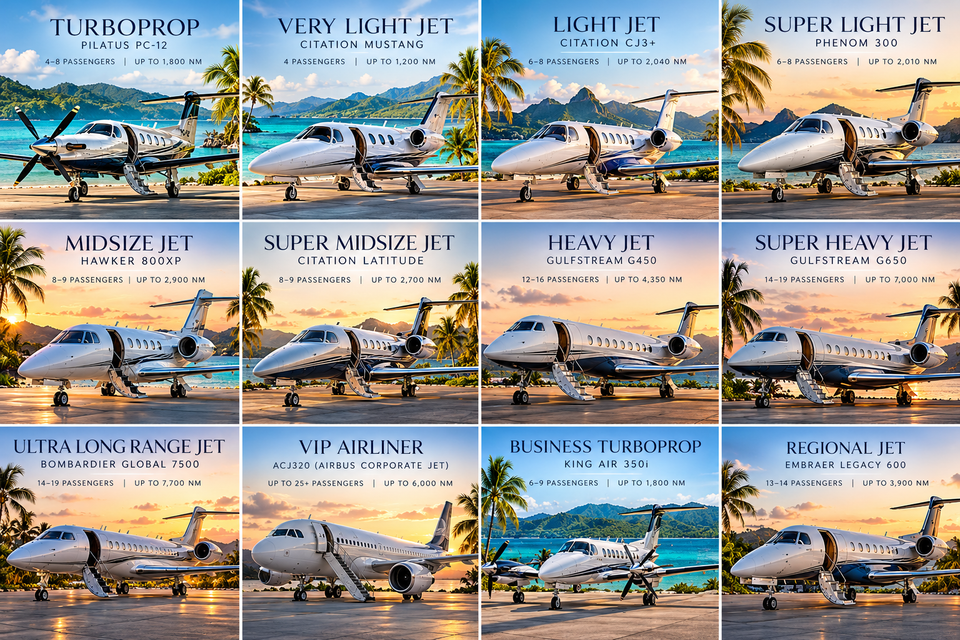 Luxury jets  a tropical aircraft guide