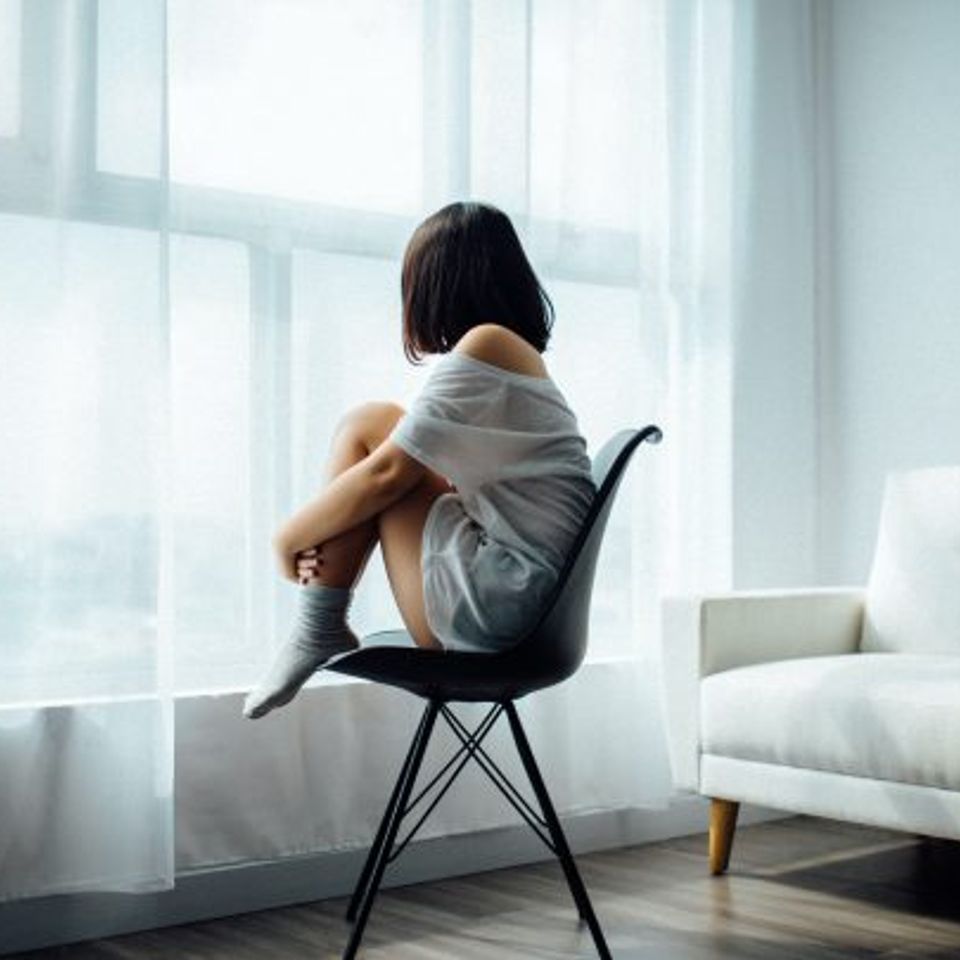 Looking out window