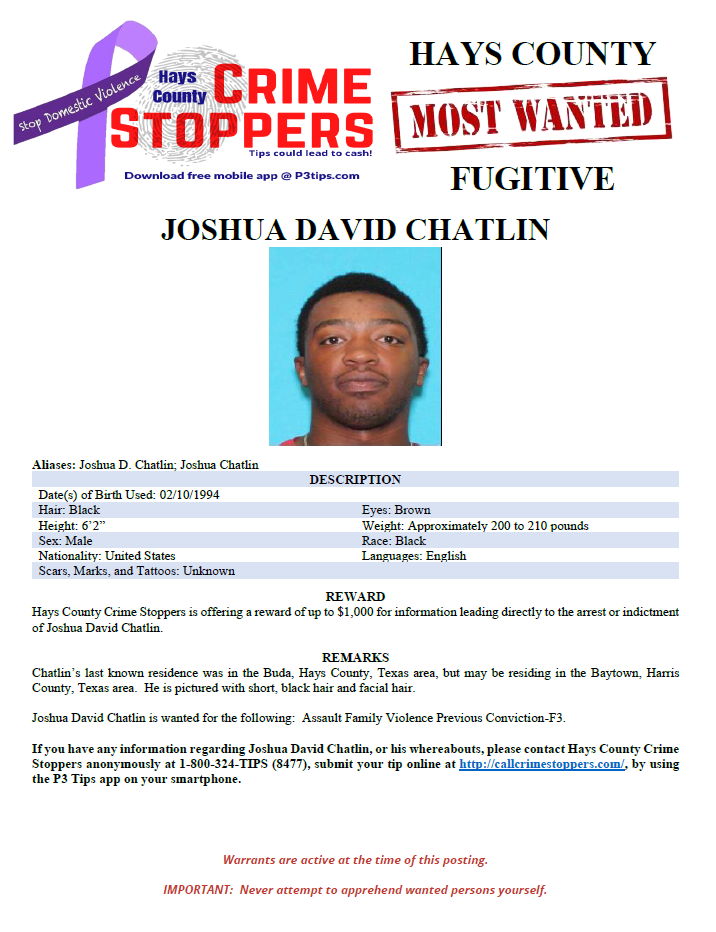 Chatlin most wanted poster