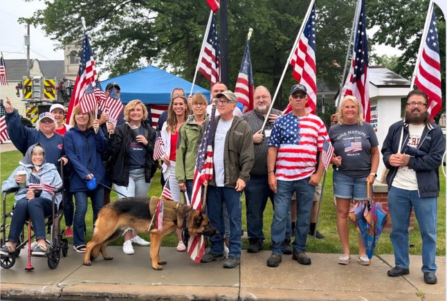 Mahoning Valley Republican Women's Club 2025 Flag Day Wave at Canfield Green