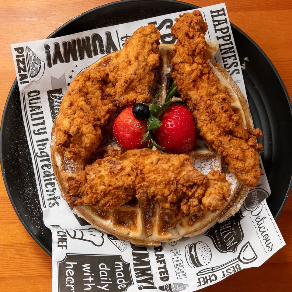 Southern buttermilk chicken and waffles