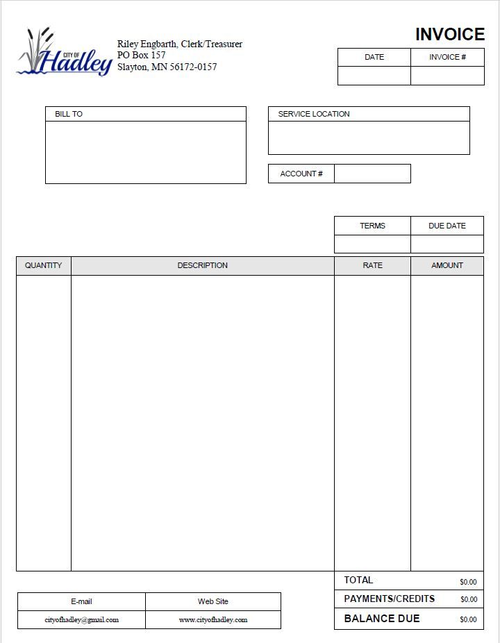 Utility billing invoice