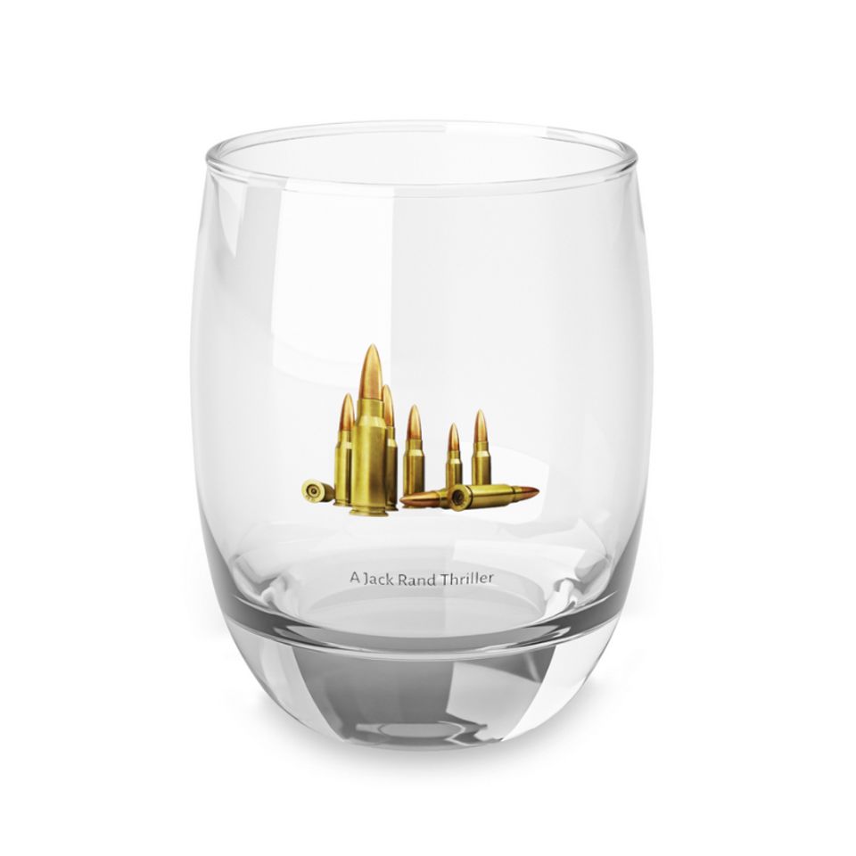 Whiskey glass with bullets and jrt
