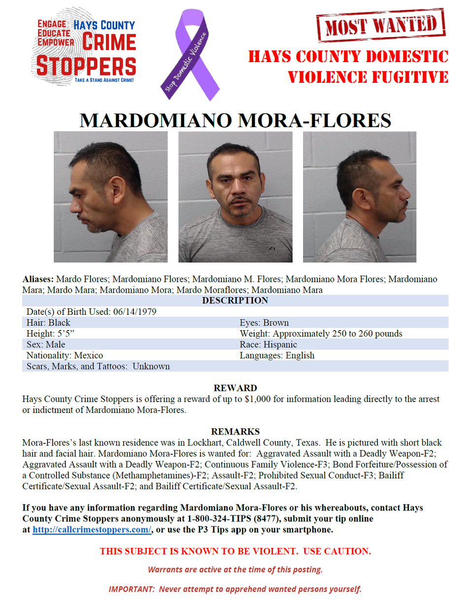Wanted poster mora flores