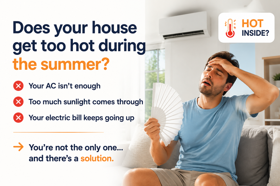 Does your house get too hot during the summer? ❌ Your AC isn’t enough ❌ Too much sunlight comes through ❌ Your electric bill keeps going up 👉 You’re not the only one… and there’s a solution.