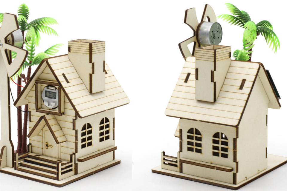 16. okyn g6638 solar clock cabin diy wooden kit solar clock house stem kit science experiment kit (1 1)