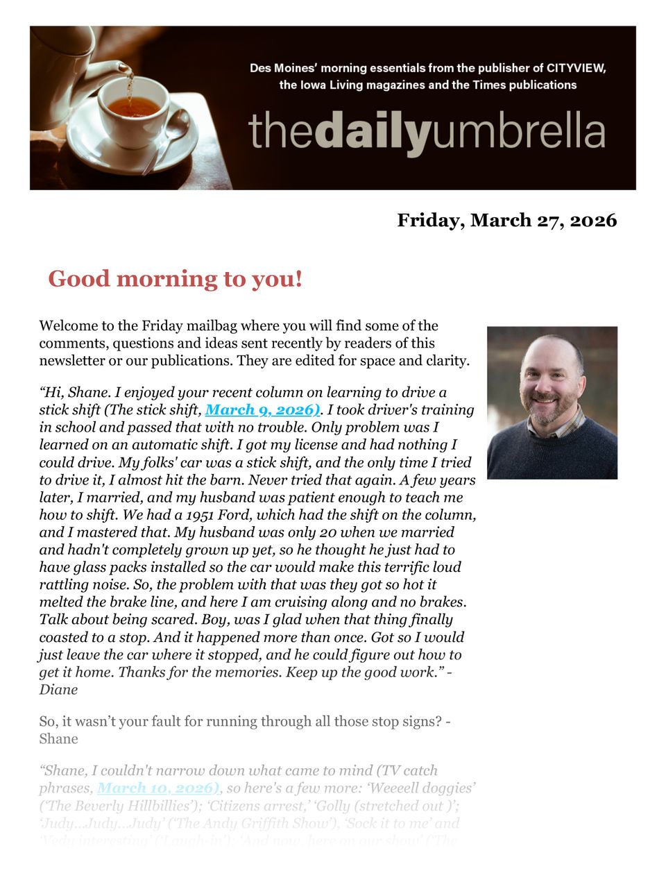 Daily umbrella march 27  hawkeyes advance  barfood  animal rescue  pink panther pun 1