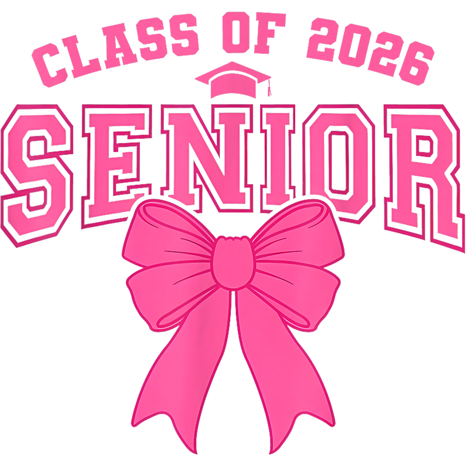 School   class of 2026 senior pink bow (1)