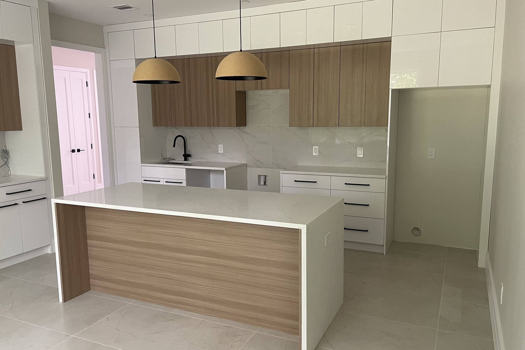 Modern Wood And White Kitchen Kitchen Remodel in Monsey, NY by Ultimate Kitchens & Furniture Plus project photo 2