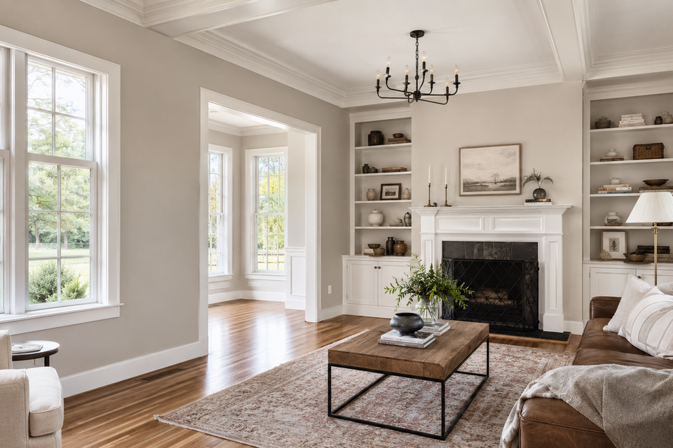 residential-interior-painting-living-room-with-sage-green-walls-and-hardwood-floors-kennett-square-pa