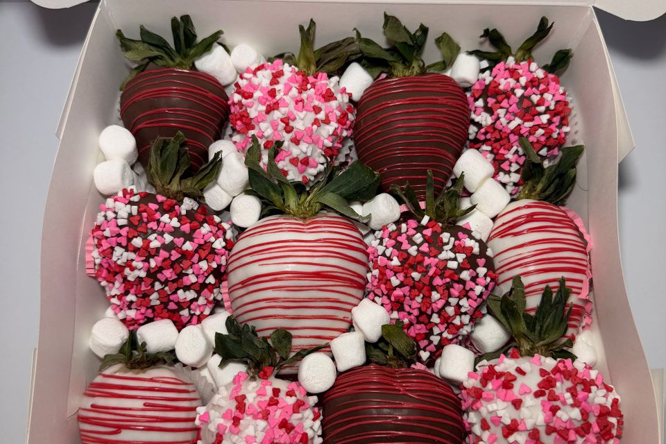 multi color strawberries