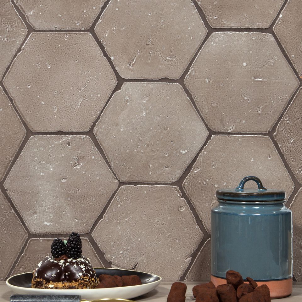Ms las palmas 6” glazed hexagon copeland taupe 