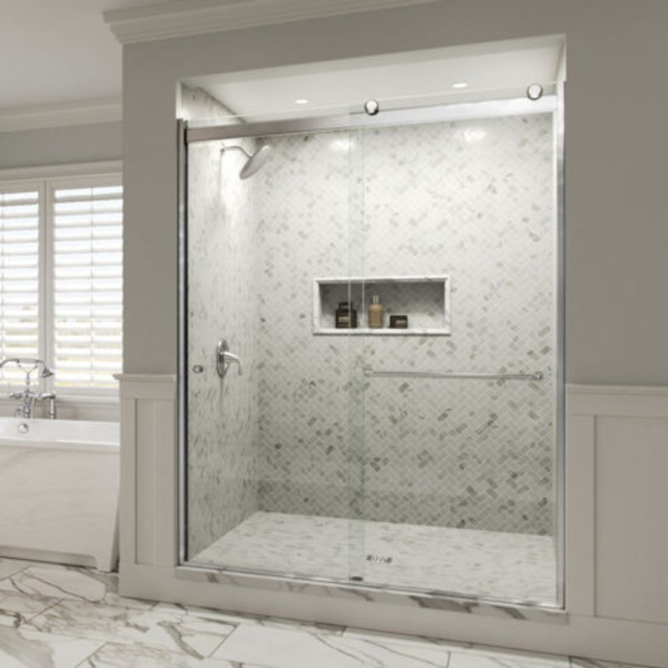 Rotolo Semi-Frameless 1/4-inch Glass Sliding Shower Door