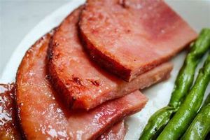 Ham steak sliced