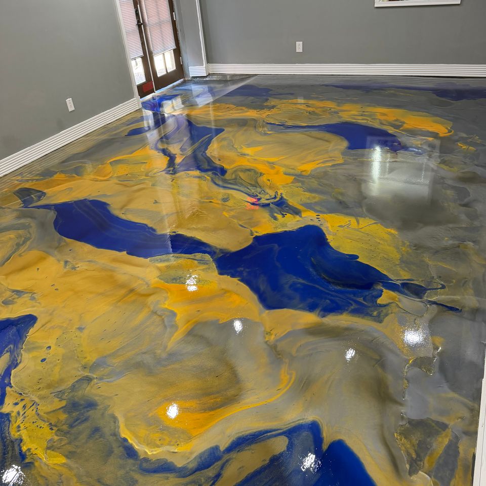 Blue gold metallic