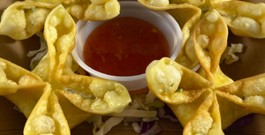 Cream Cheese Wontons with sweet chili sauce