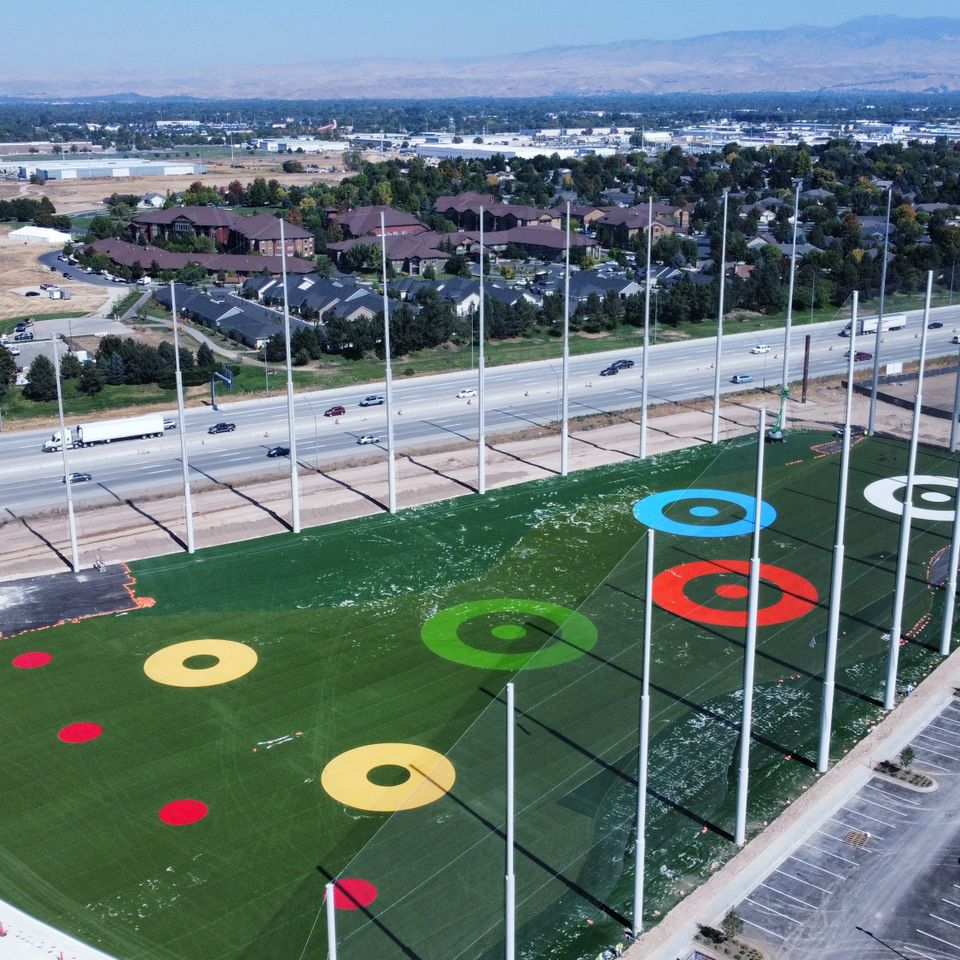 Aerial shot showcasing golf field | Boise Aerial Drone Photography