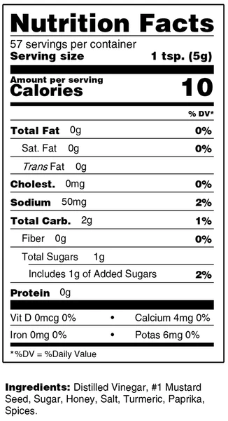 Sweet spicyhoneymustardnutritionals grande