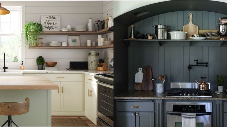 Farmhouse kitchen white shiplap black shiplap acc2 dp18 208083