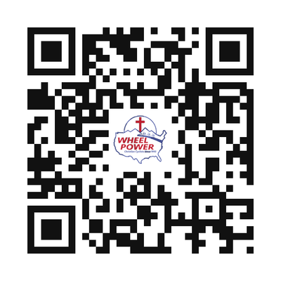 QR code linking to the Wheel Power donation page