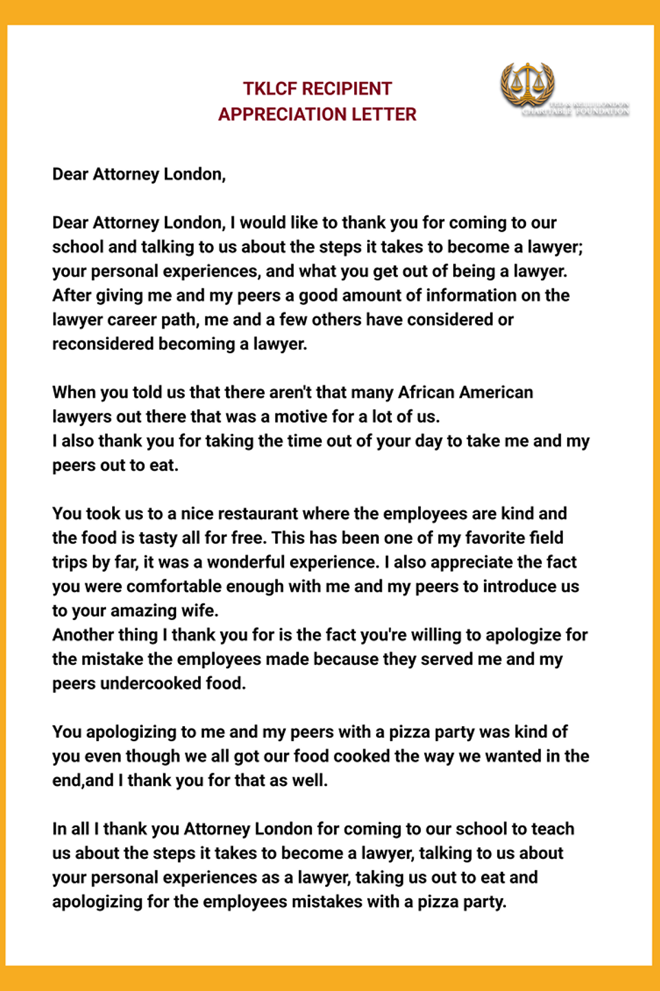 Tklcf appreciation letter 5