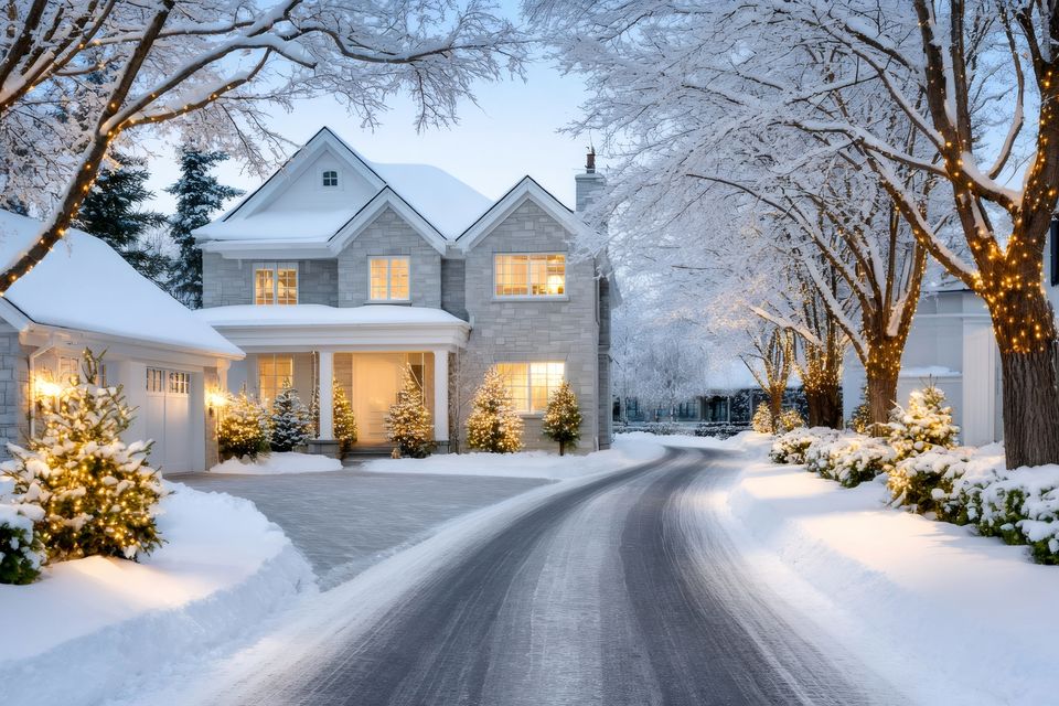 Medium vecteezy suburban home beautifully decorated for christmas holidays 74028401 medium