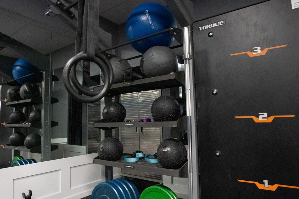 The ball wall at Maximus Gym in Riverhead