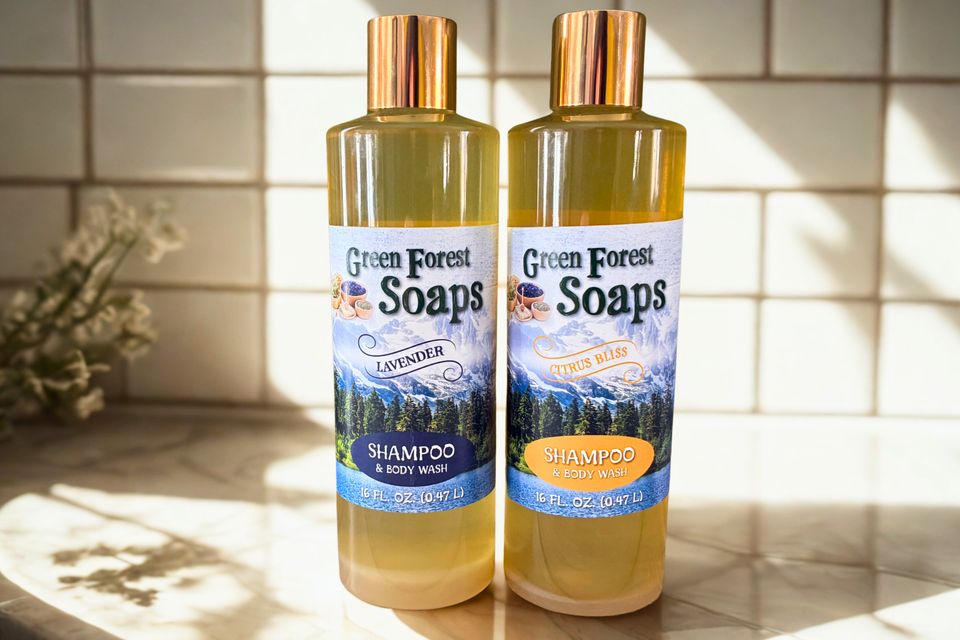 Citrus Bliss and Lavender Shampoo and Body Wash by Green Forest Soaps & Salves, Paradise, PA
