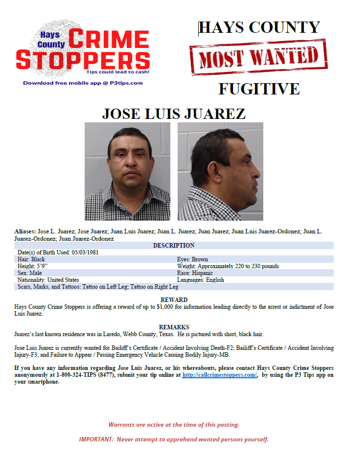 Juarez most wanted poster