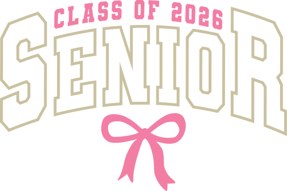 School   class of 2026 senior pink bow 02