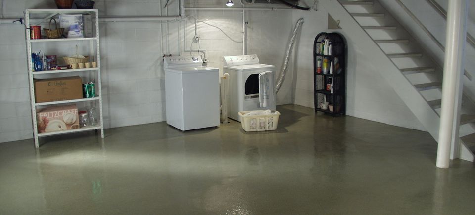 Evercoat Flooring installed in a finished residential basement.