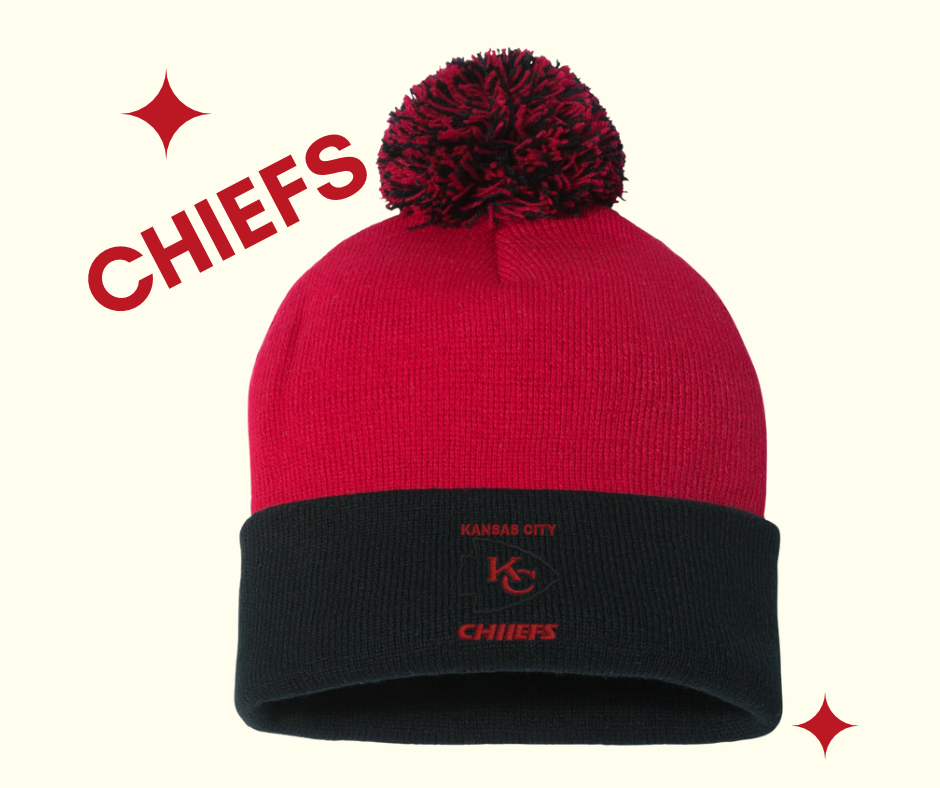 Eagles chiefs pom pom beanies   7