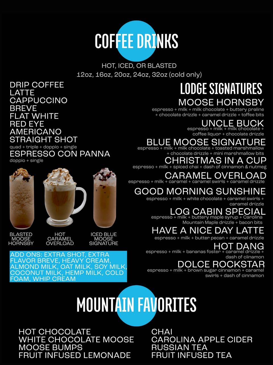 Coffee and Espresso Menu