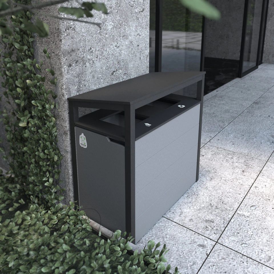 Waste recycle island double workplace 02 ap23