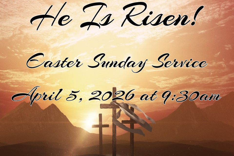 Easter sunday   he is risen!    with date 2026