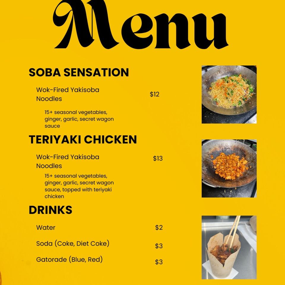 Yellow   black illustration fast food menu (18 x 24 in)