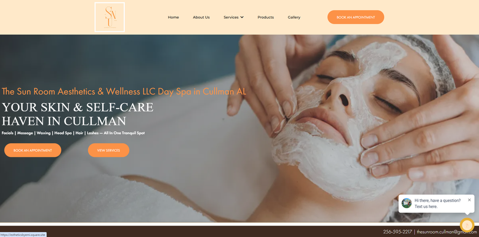 North AL Social website design the sun room cullman day spa