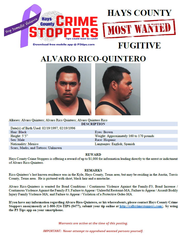 Rico quintero most wanted poster