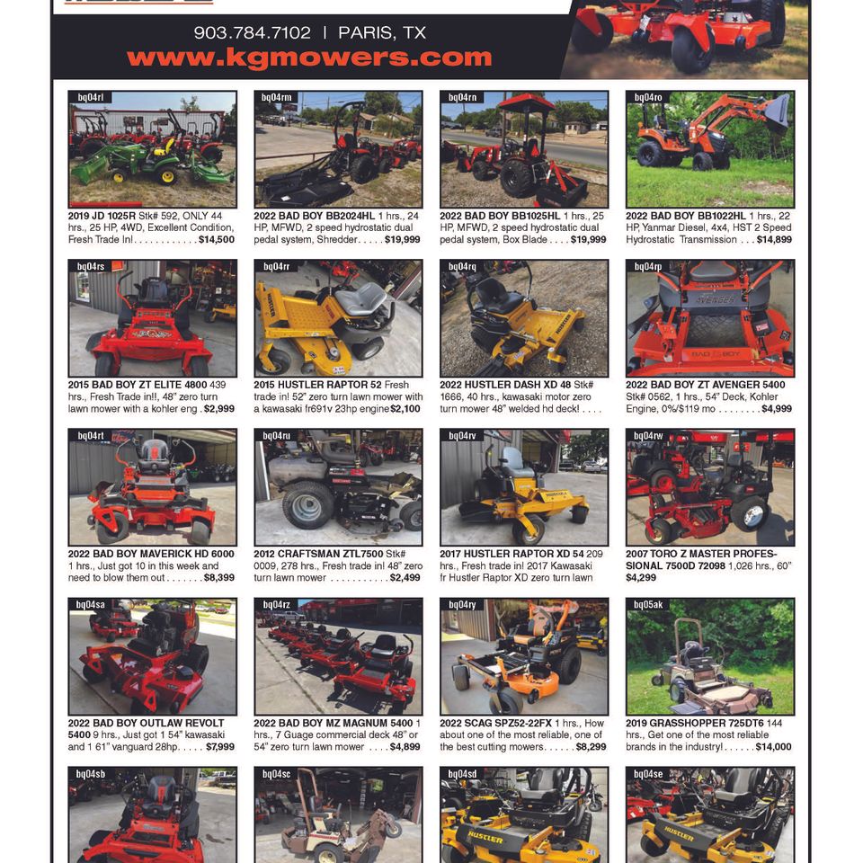 K g mowers page 1
