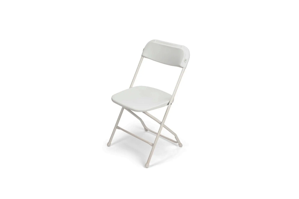 White folding guest chair to rent