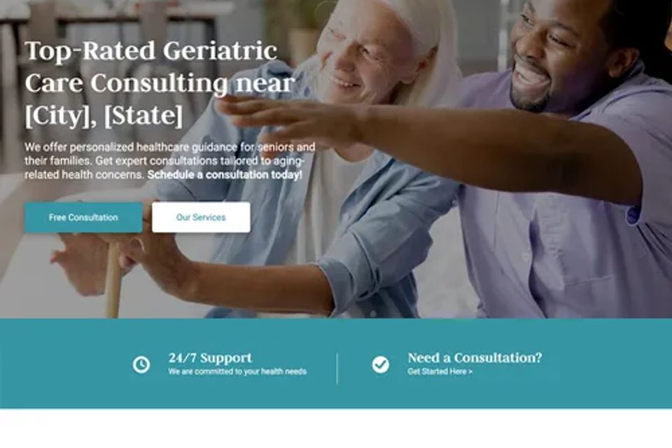 Geriatric care consulting website design theme original