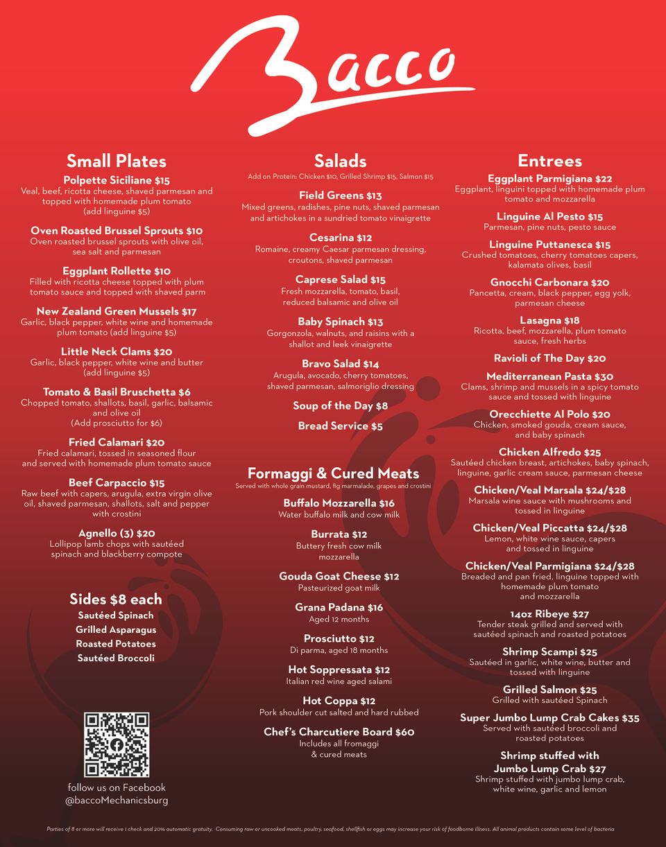 162581 bacco downtown menu spring