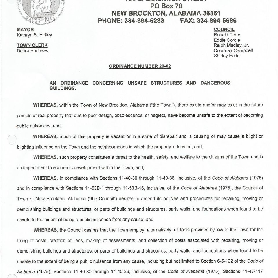 Ordinance number 20 02 page 1