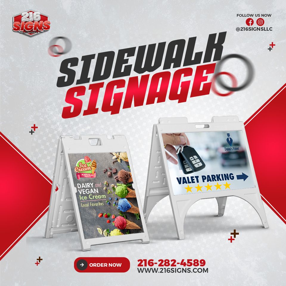 216 signs table sidewalk signs