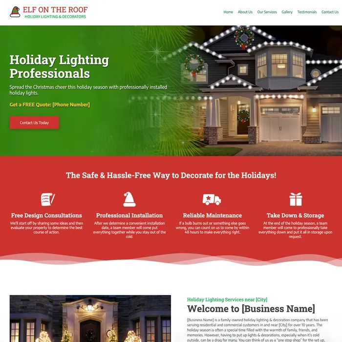 Christmas light installation website design original
