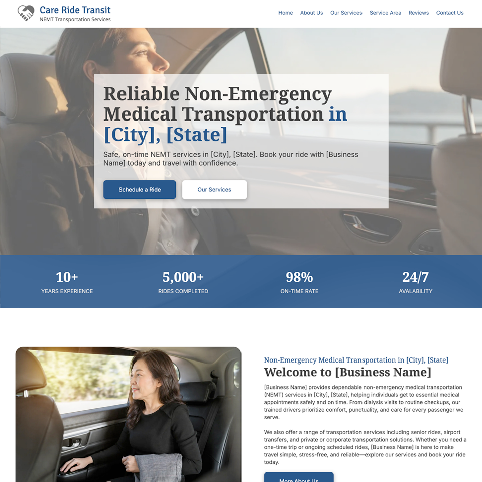 Nemt transportartion website design theme