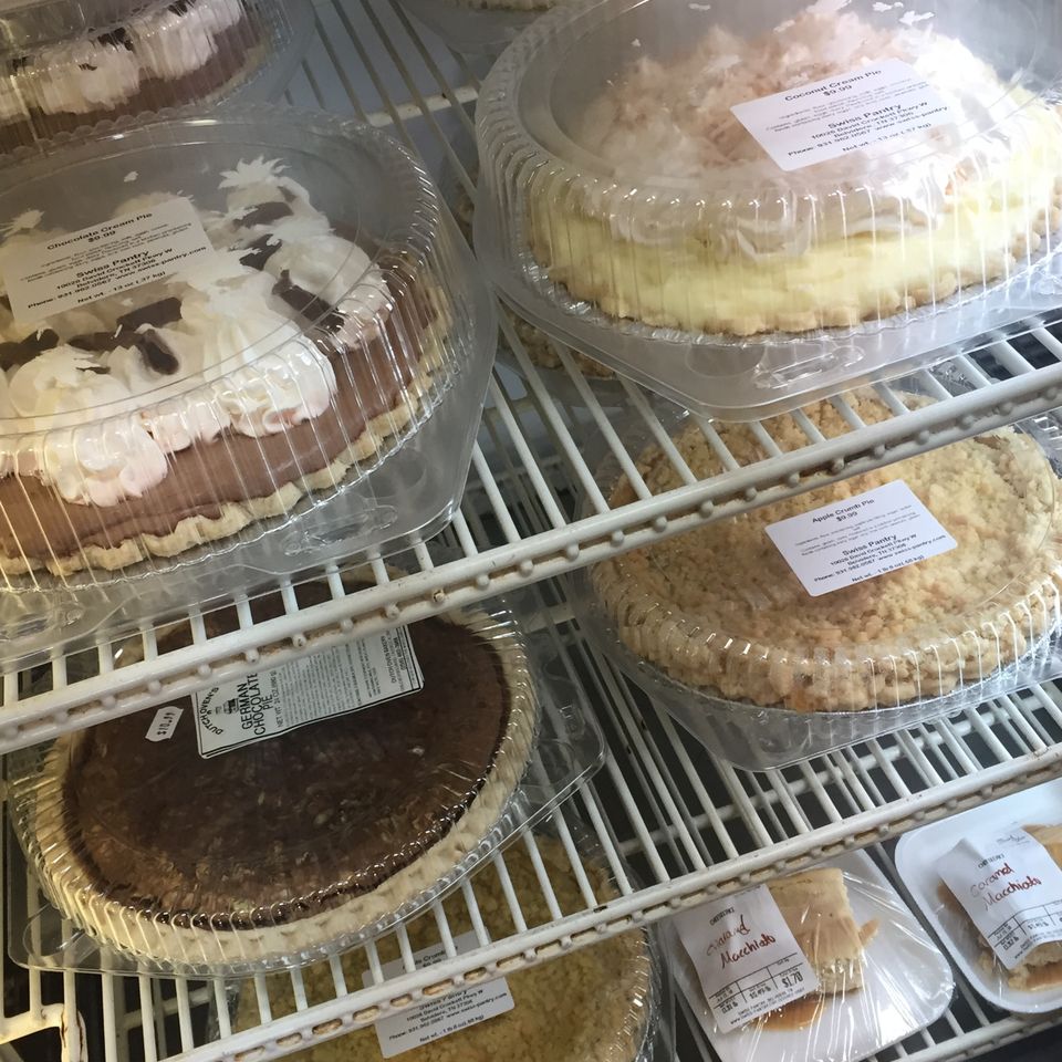 Fresh made pies in cooler