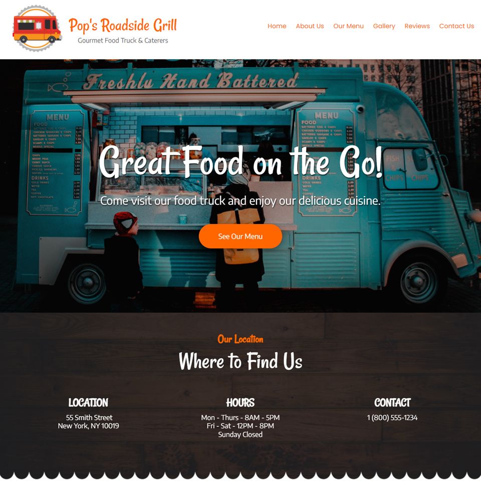 Best food truck website template