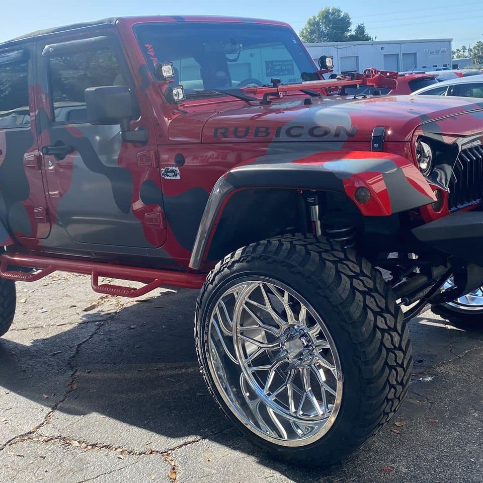 Red jeep