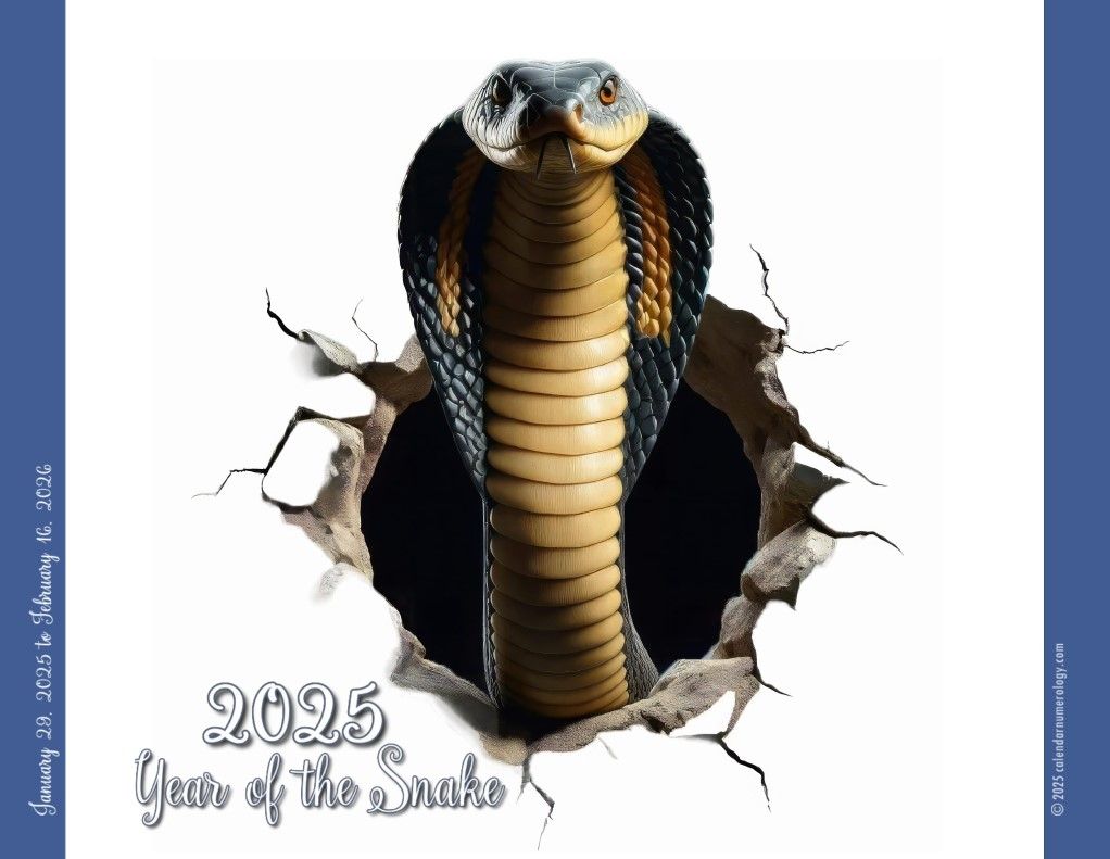 2025 Year of the Snake numerology and astrology calendar